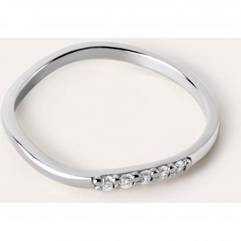 Anillo de plata con circonitas y baño de rodio