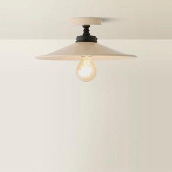 ValueLights Cream Metal Roll‑Edge Ceiling Light – Hampstead Model