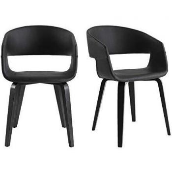Chaises Modernes Noires Pieds Bois (Lot de 2) Slam