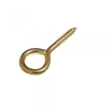 EB 55 mm Screw-On Bracket Eye Set – 12‑Pack, Brass-Plated Steel