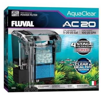 Fluval Filtro de Mochila AquaClear AC20, 5 Etapas, Transparente, 379 lph