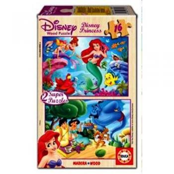Puzzle de Madera Disney Princesas Ariel y Jasmine