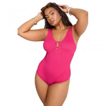 Maillot de Bain Détails Texturés Yours Curve 52 Bleu Chrome