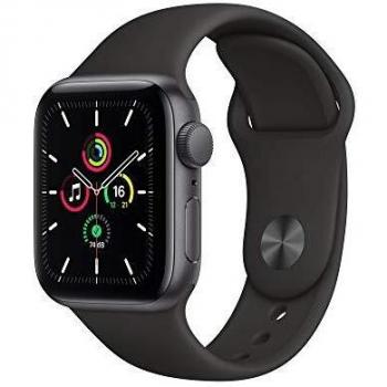 Refurbished Apple Watch SE 40mm Aluminium Spacegrau mit schwarzem Sportarmband GPS WiFi + 4G A-Grade