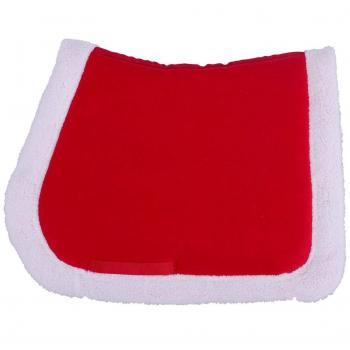 Pferde-Weihnachtsdecke QHP – Rote Schabrackenfarbe, weißer Rand