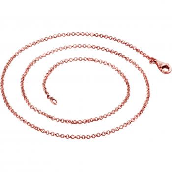 Nenalina Erbskette rose Silberkette 1,7mm Karabinerverschluss | 925 Sterling Silber | Damen Collier Halskette für Schmuck Ketten Anhänger | Länge 80 cm