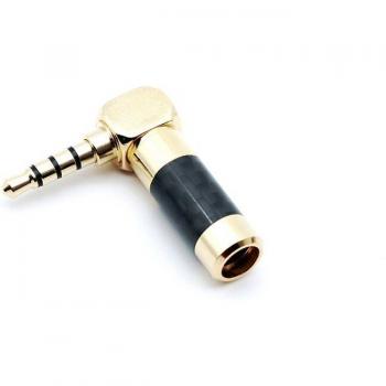 Right Angle 3.5mm 4 Pole Stereo Male Plug Connector