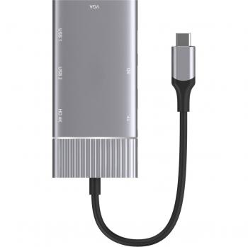 Docking station 8 en 1 con lector de tarjetas