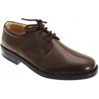 Roamers Herren Klassische Gibson Schuhe Schwarz