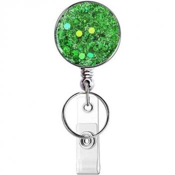 1Pcs Bling Pull Badge Reel with ID Lanyard