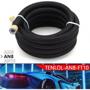 PTFE Oil Fuel Hose Nylon Braided AN6 AN8 AN10 6m