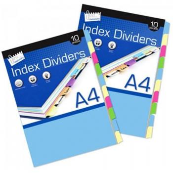 Black A4 Document Dividers – 10 Pack