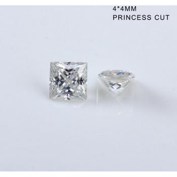 Moissanite Diamant Blanc Propre 4×4 mm