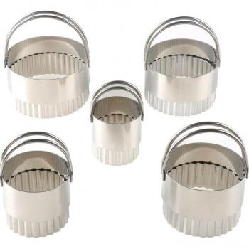 5PCS Stainless Steel Cookie Cutters with Handle for Baking