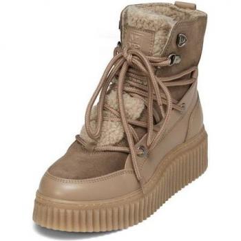 Marc O’Polo Stiefel Plateau – Rindsleder & Flausch, 37 cm – Frauenschuh – Hazel