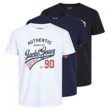 Jack & Jones Crew Neck 3-pack noir/bleu marine
