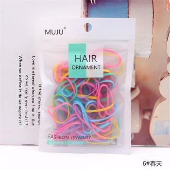 100PCS 2.5CM Colorful Elastic Rubber Hair Bands