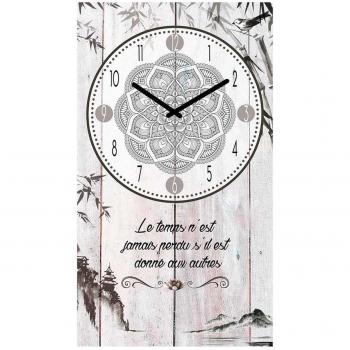Lily’s Heritage Clock – Gray Boho Design, 49x28 cm