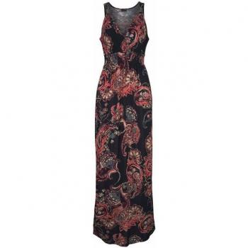 Damen Maxikleid von LASCANA, Schwarz, Paisleydruck, Gr. 34