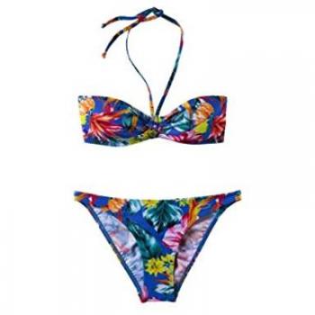 Hochwertiges D‑Bikini Karin 901, blau/rot, 40