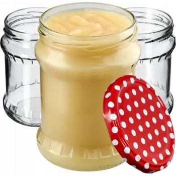 Pack 8 pots en verre Kadax 500 ml pour miel + couvercles Fi82