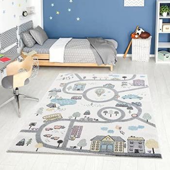 Carpet City Kinderteppich »Anime9376«, rechteckig, 11 mm, Straßen-Spiel-Teppich, Auto, Pflegeleicht, Kinderzimmer