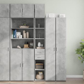 Concrete Grey Slim Storage Cabinet 30x42.5x225 cm