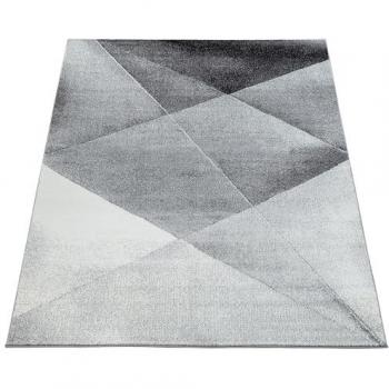 Runner Tappeto Design Moderno 70x250 cm Grigio Nero Bianco