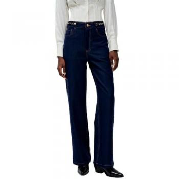 Azul Pantalones Salsa Jeans Mujer Pierna Ancha