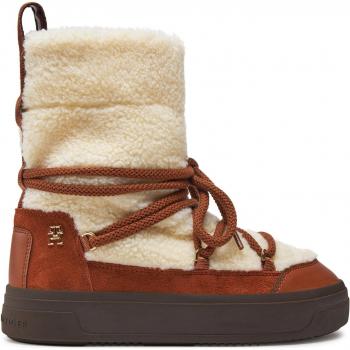 Stivali Tommy Hilfiger Lace-Up in pelliccia sintetica Beige