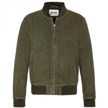 SCHOTT N.Y.C. Khakifarbene Lederjacke im Regular Fit