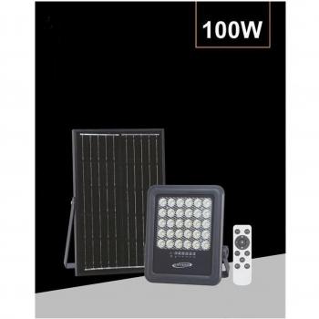Foco Inteligente 100W LED con panel solar y mando a distancia – 4000K (Tk09-100w)