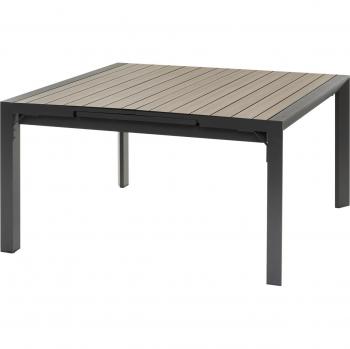 Mesa extensible de jardín Évasion de Hespéride, aluminio centeno y grafito, para 10 personas