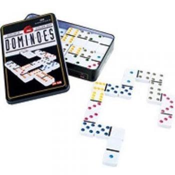 Small Foot Domino 6 Farben mit robustem Metallkoffer