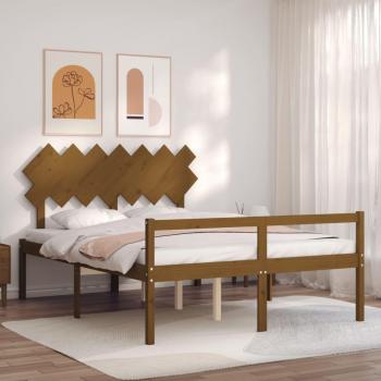 Honey Brown Senior Bed without Mattress, 140 cm x 200 cm, Solid Wood, vidaxl