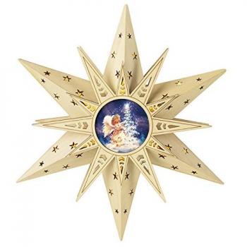 Christmaxx 30 cm LED-Holzengel Stern – Energiesparende 3‑Volt Lichtdekoration