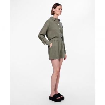 Pieces Damen Shorts Vinsty, hohe Taille, elastischer Bund, Oliv, Größe M