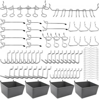 Ganchos y Cubos Pegboard 80 piezas – Orden Kitchen Craft