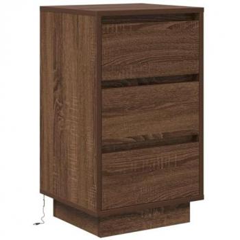 VidaXL Mesa de Cabeceira com Luzes LED 38x34x65cm em Carvalho
