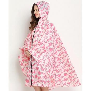 Manteau-poncho femme coupe‑eau : cape compacte avec capuche, fermetures éclair – randonnée & cyclisme