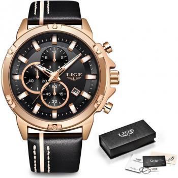 Montre de Luxe en Cuir LIGE 2019 Hommes