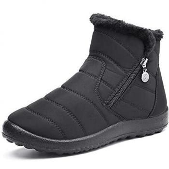 Bottines Camfosy Hiver Plates Fourrure Zip Noir 42 EU