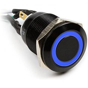 Impactics Vandalismustaster 19mm, IP65, blaue LED