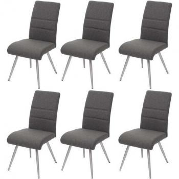 MCW Stuhlset G55‑3 – 6 Stück, dekorativ glänzende Ziernaht, armfrei