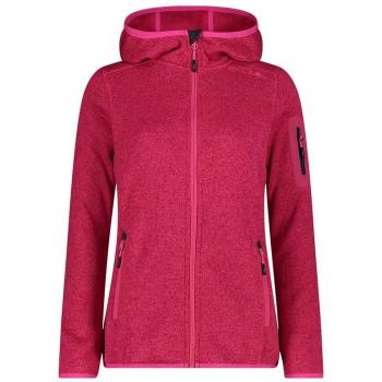 XS Femme Fucsia CMP Melange Heavy Fleece Knit-Tech con Cappuccio