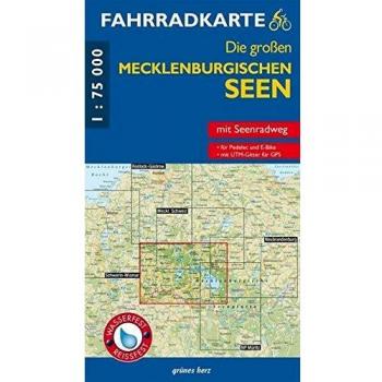 Fahrradkarte Die großen Mecklenburgischen Seen: Mit Mecklenburgischer Seen-Radweg. Mit UTM-Gitter für GPS. Wasser