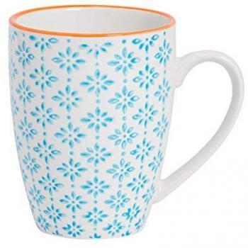 330ml Hand-Printed Blue Porcelain Mug