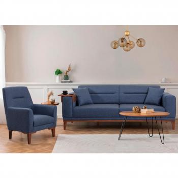 Fauteuil et table d'appoint Agios Tissu Bleu foncé