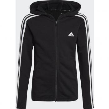 Adidas Essentials 3-Stripes Full-Zip Hoodie Black 128