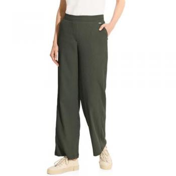 Femme Cecil Pantalon Vert Large Texturé – M